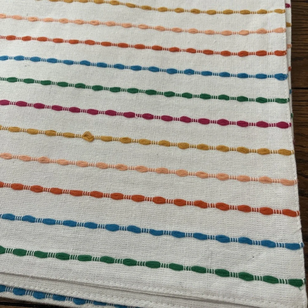 Homewear Placemats Set Of 4 13 X 19 White Rainbow Stripes Pride Colorful